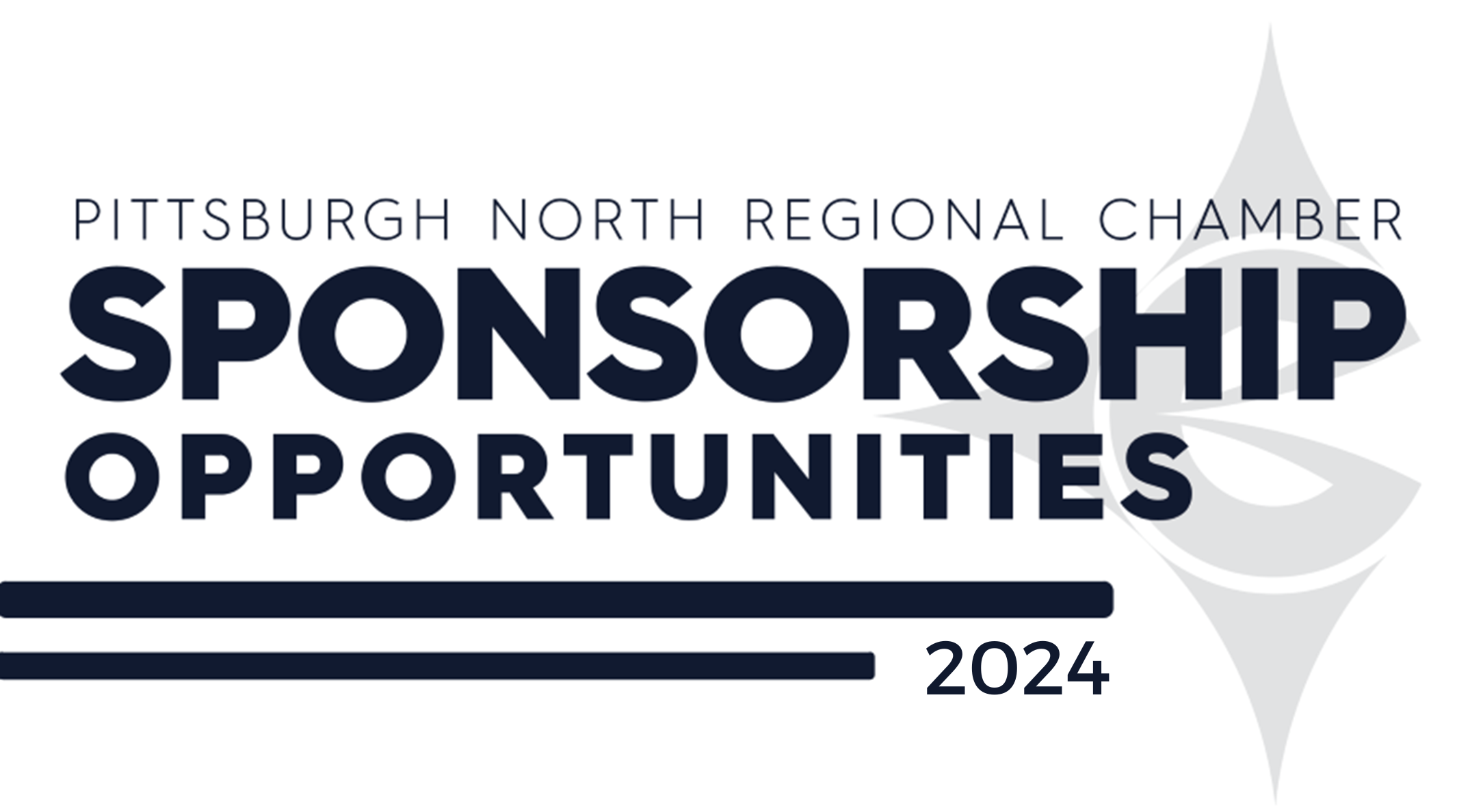 A logo for Pittsburgh North Regional Chamber sponsorship opportunities in 2024. 